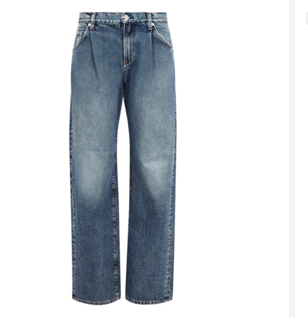 NEW Daily Blue Adriano Goldshmied Love Pleated High Waisted Jean Storm 24
